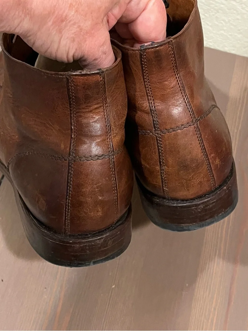Frye Chukka Ankle Boots Size 10 Brown Leather Lace Up Casual Minimalist Designer